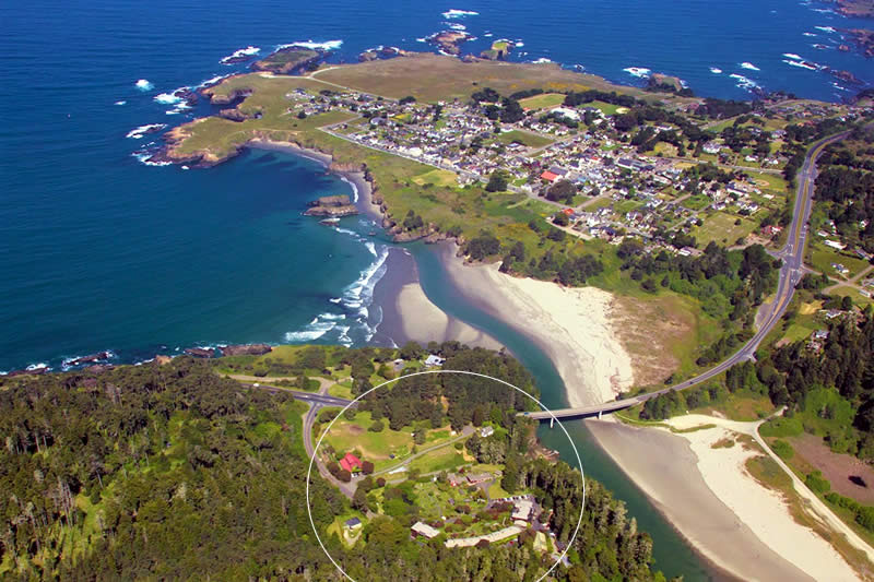 stanford-inn-big-river-pacfic-ocean-mendocino-aerial stanford inn on big river and pacific ocean mendocino coast